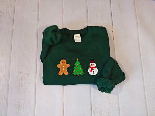 Christmas Lineup Crewneck | Greedy Cat Embroidery