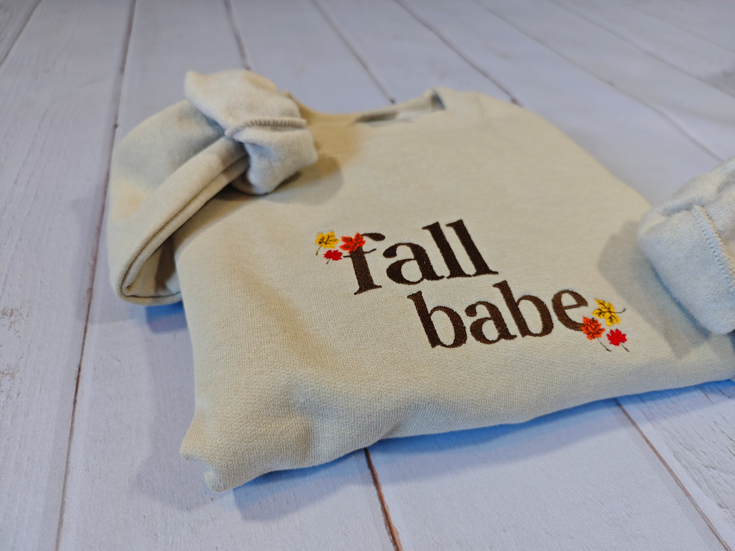 Fall Babe Crewneck | Greedy Cat Embroidery