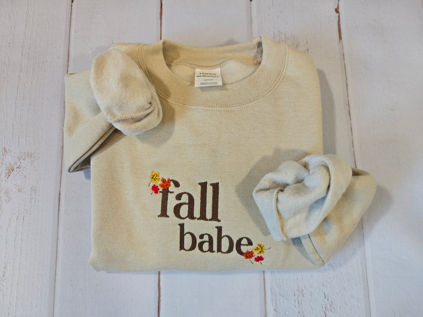 Fall Babe Crewneck | Greedy Cat Embroidery