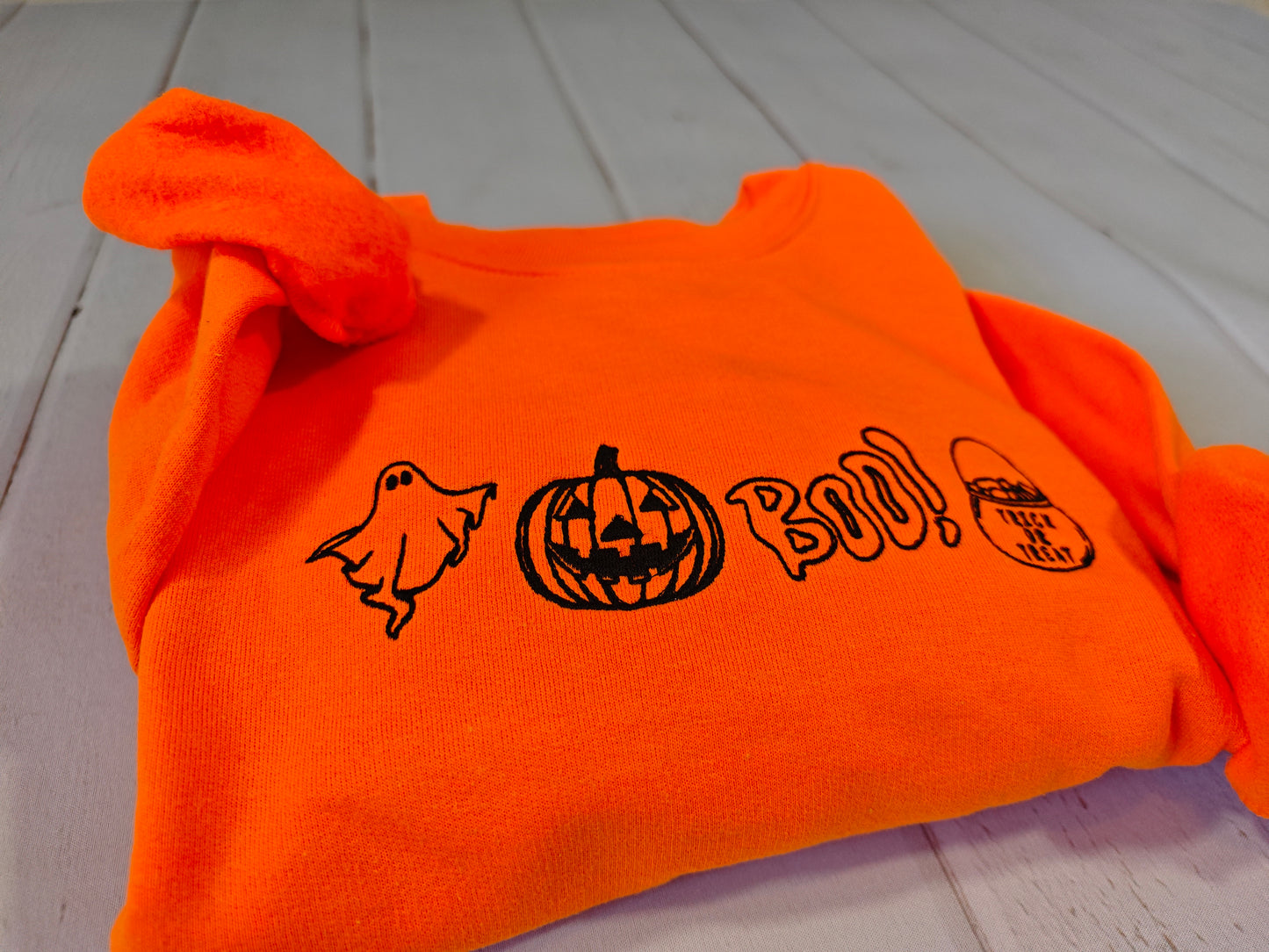 Halloween Lineup Crewneck | Greedy Cat Embroidery