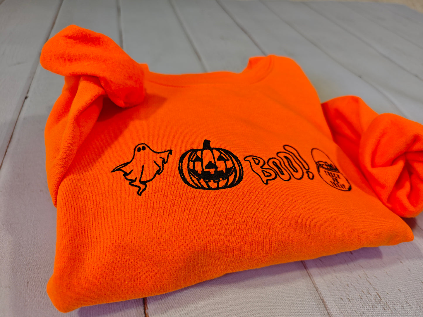 Halloween Lineup Crewneck | Greedy Cat Embroidery