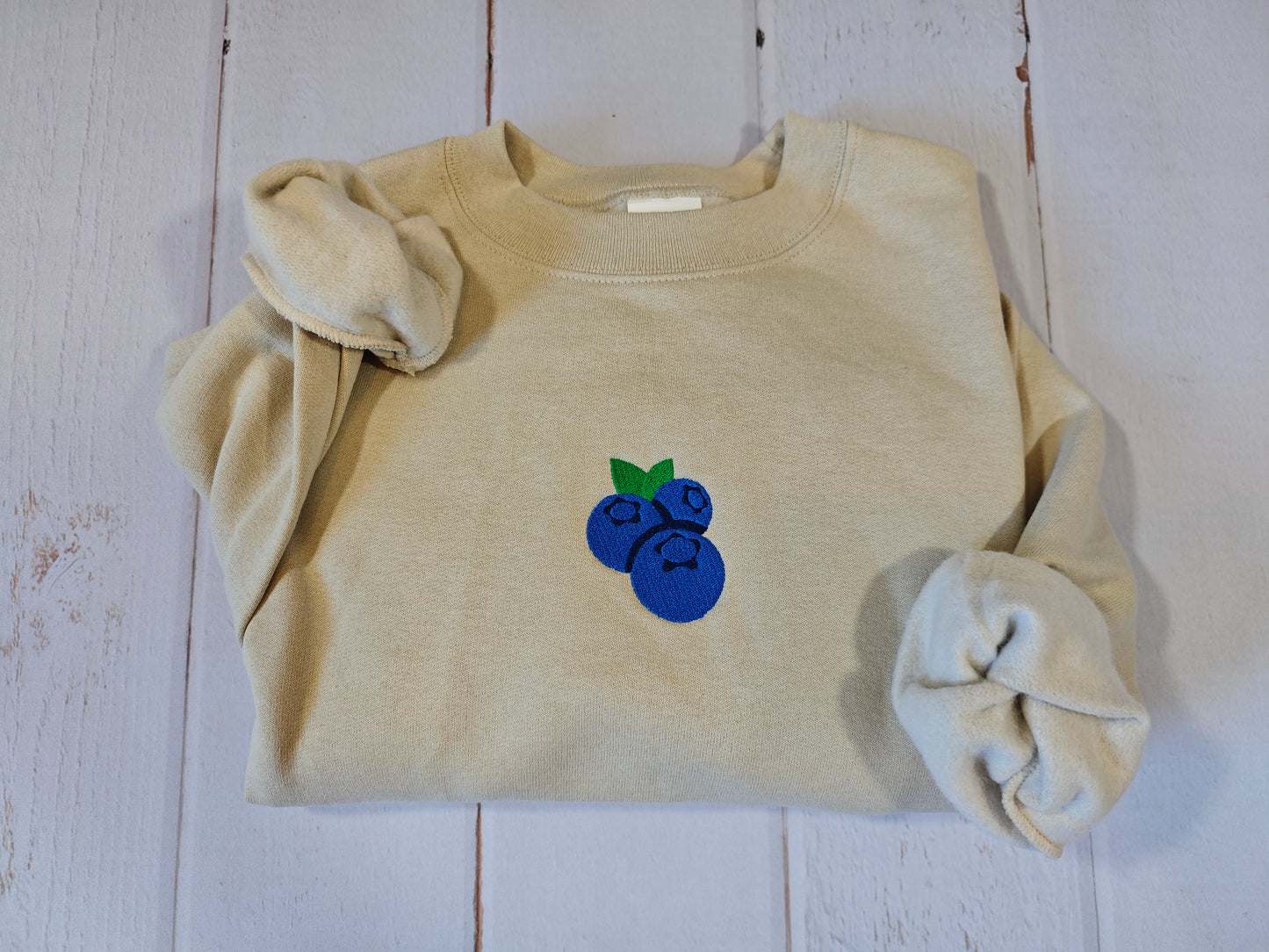 Bundle of Blueberries Crewneck | Greedy Cat Embroidery