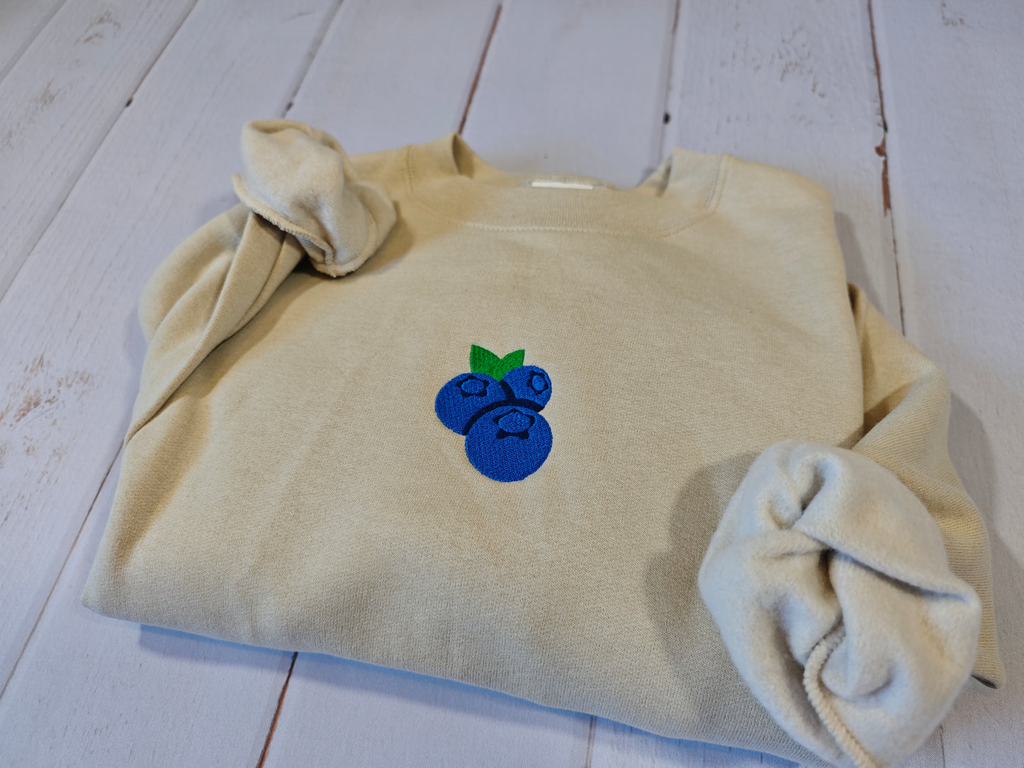 Bundle of Blueberries Crewneck | Greedy Cat Embroidery