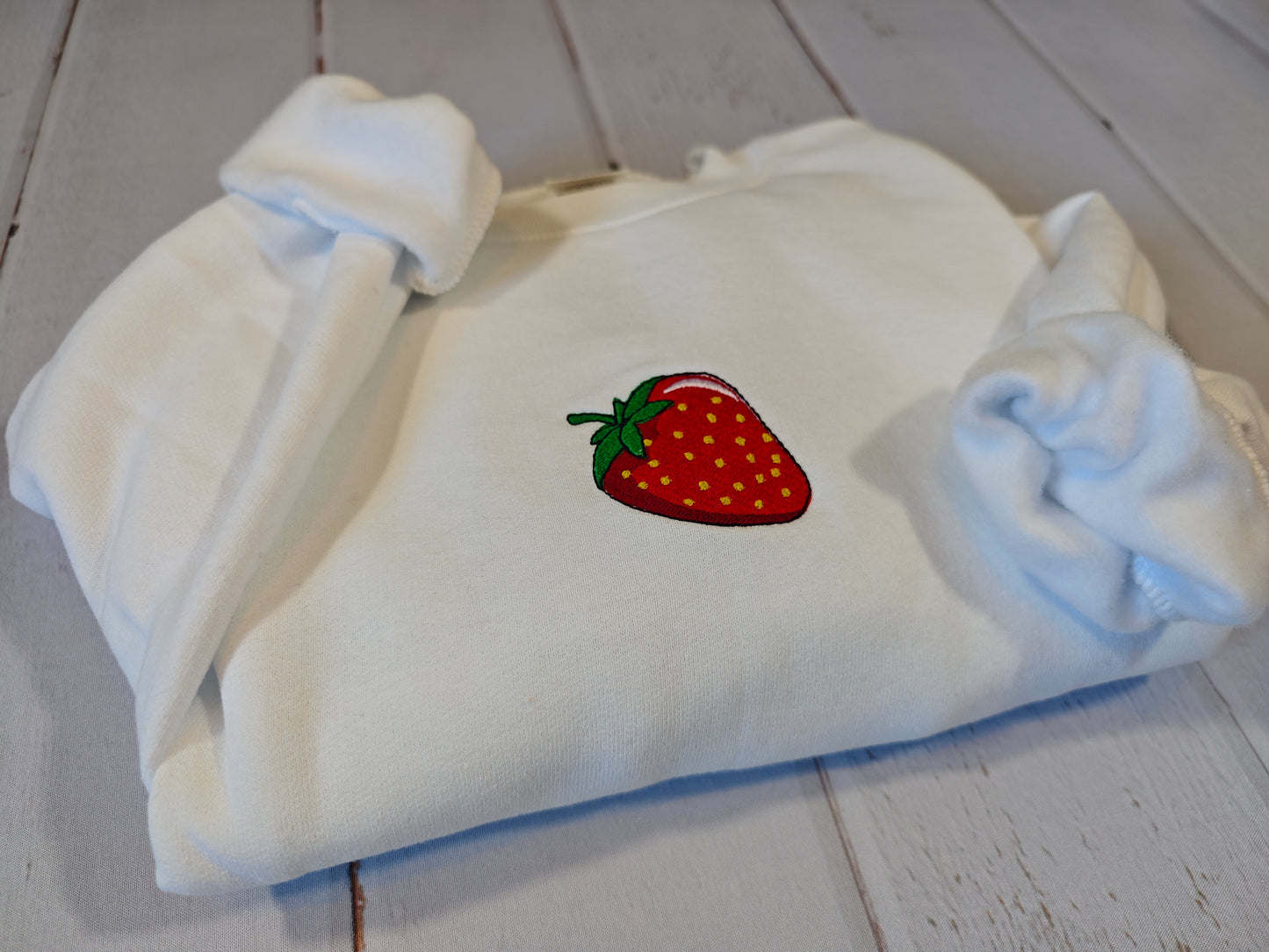 Strawberry Crewneck | Greedy Cat Embroidery