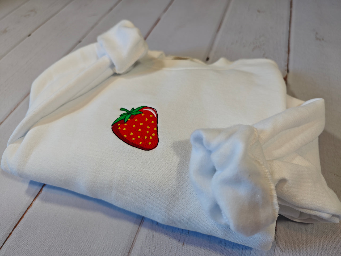 Strawberry Crewneck | Greedy Cat Embroidery